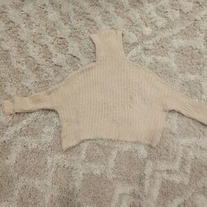 Free people One sz SP, light pink Cowell neck super soft sweater